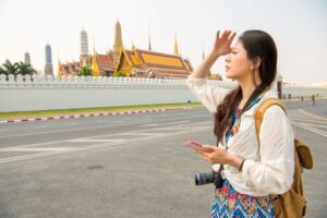 タイ　観光地　女性
